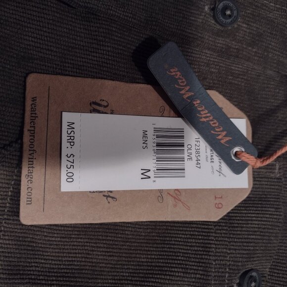 Original weatherproof mens medium vintage olive cordoroy button long sleeve - Picture 5 of 8